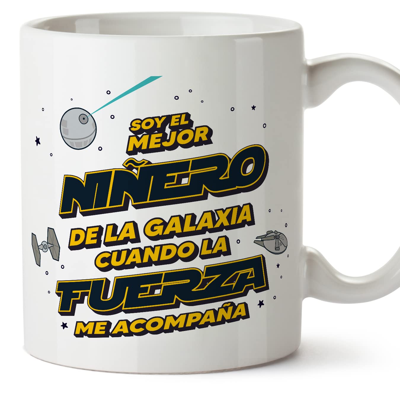 MUGFFINS Tazas para JEFE hombre - En Español - Mejor de la Galaxia Cuando Fuerza me Acompaña - 11 oz / 330 ml - Regalo original y divertido — view 75