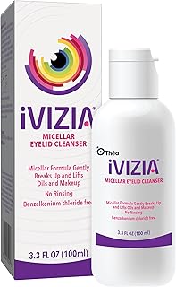 iVIZIA Micellar Eyelid Cleanser for Eyelid Cleansing, Rinse-Free, Gently Removes Makeup, 3.3fl oz Bottle