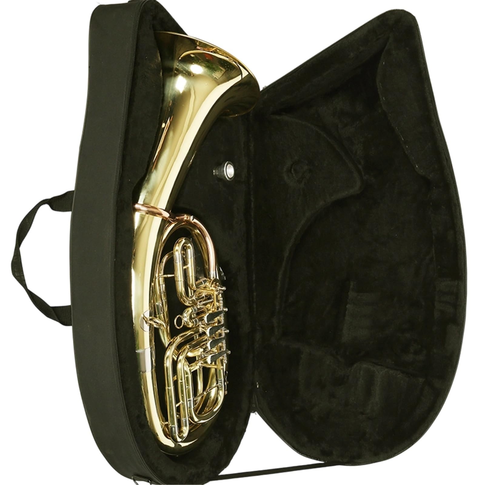 Instrumento de tuba Bombardino en si bemol de cuatro llaves lacado en oro