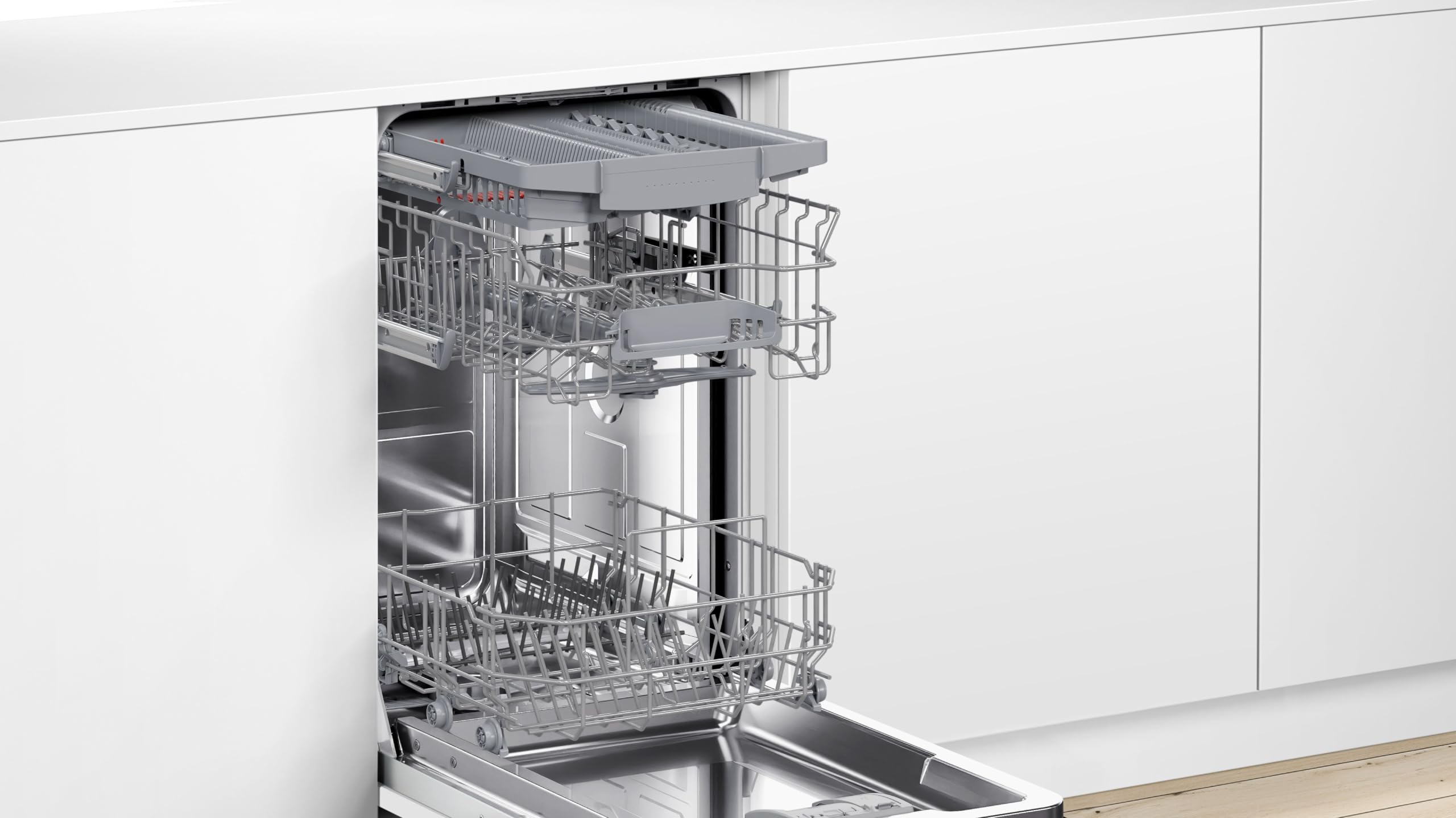Bosch Serie 4 SPU4HMS10E Unterbau-Geschirrspüler 45 cm Edelstahl mit Besteckschublade Extra Trocknen SpeedPerfect Plus