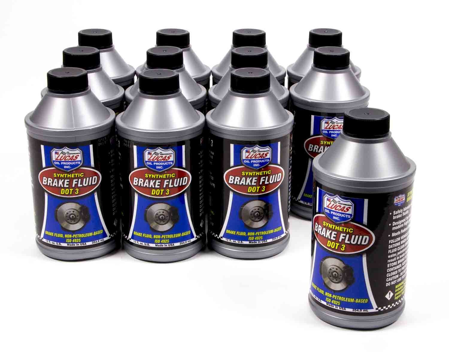 Lucas Oil 10825-12 DOT 3 Brake Fluid, 12 oz., Case of 12