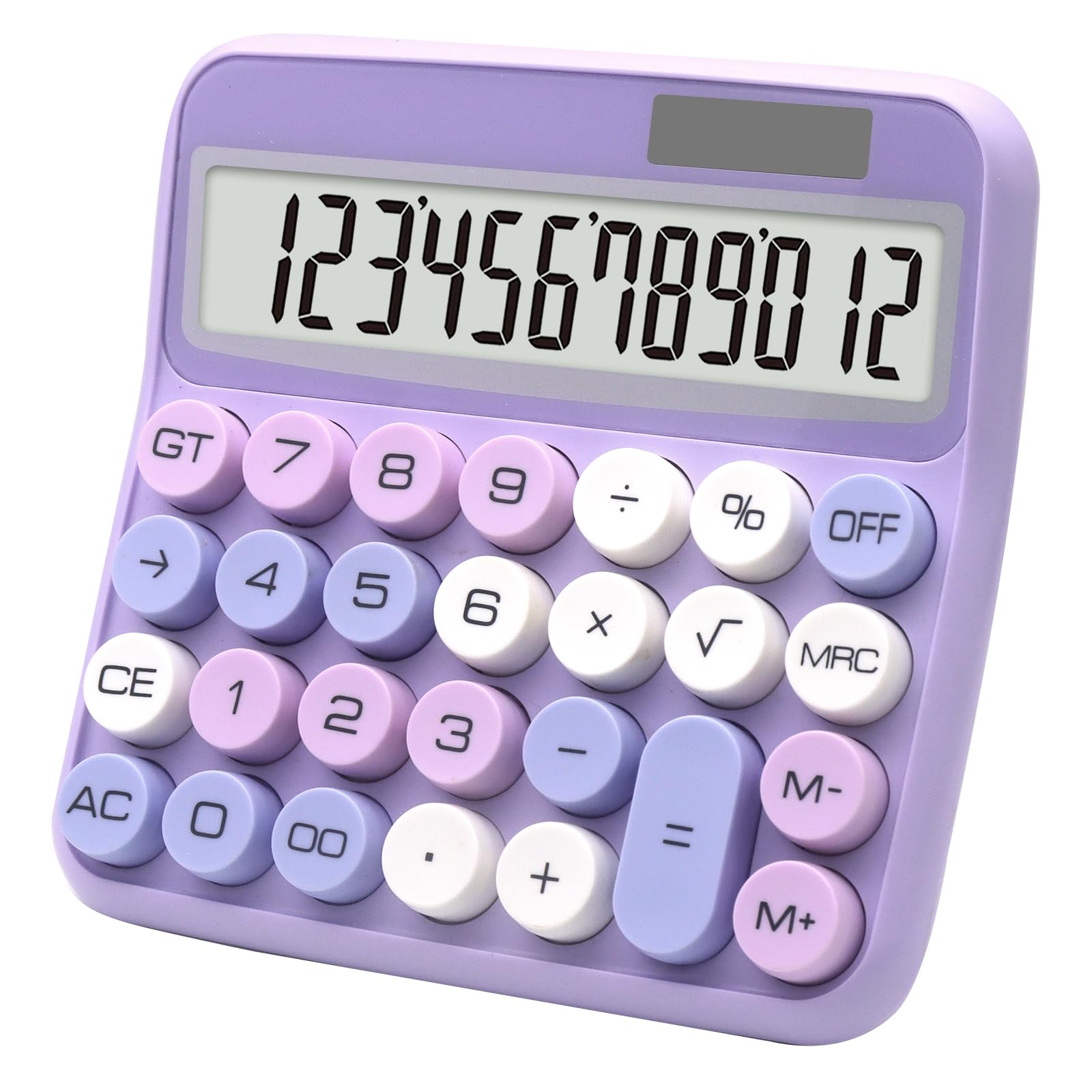 Lila Taschenrechner, Big Button Taschenrechner mit großem LCD-Display, lila Büro-Schreibtischzubehör für Büros, Schulen, Häuser und Unternehmen
