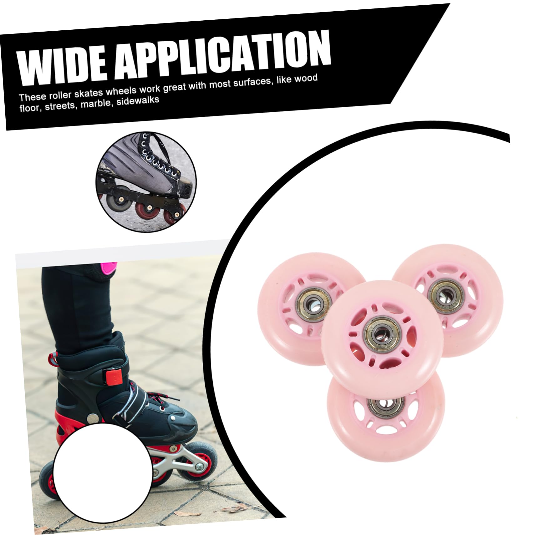 BESPORTBLE Roller Skate Wheel Set 4pcs 70mm Pu Wheel Replacement Wear-resistant for Boys and Girls Adults Skating