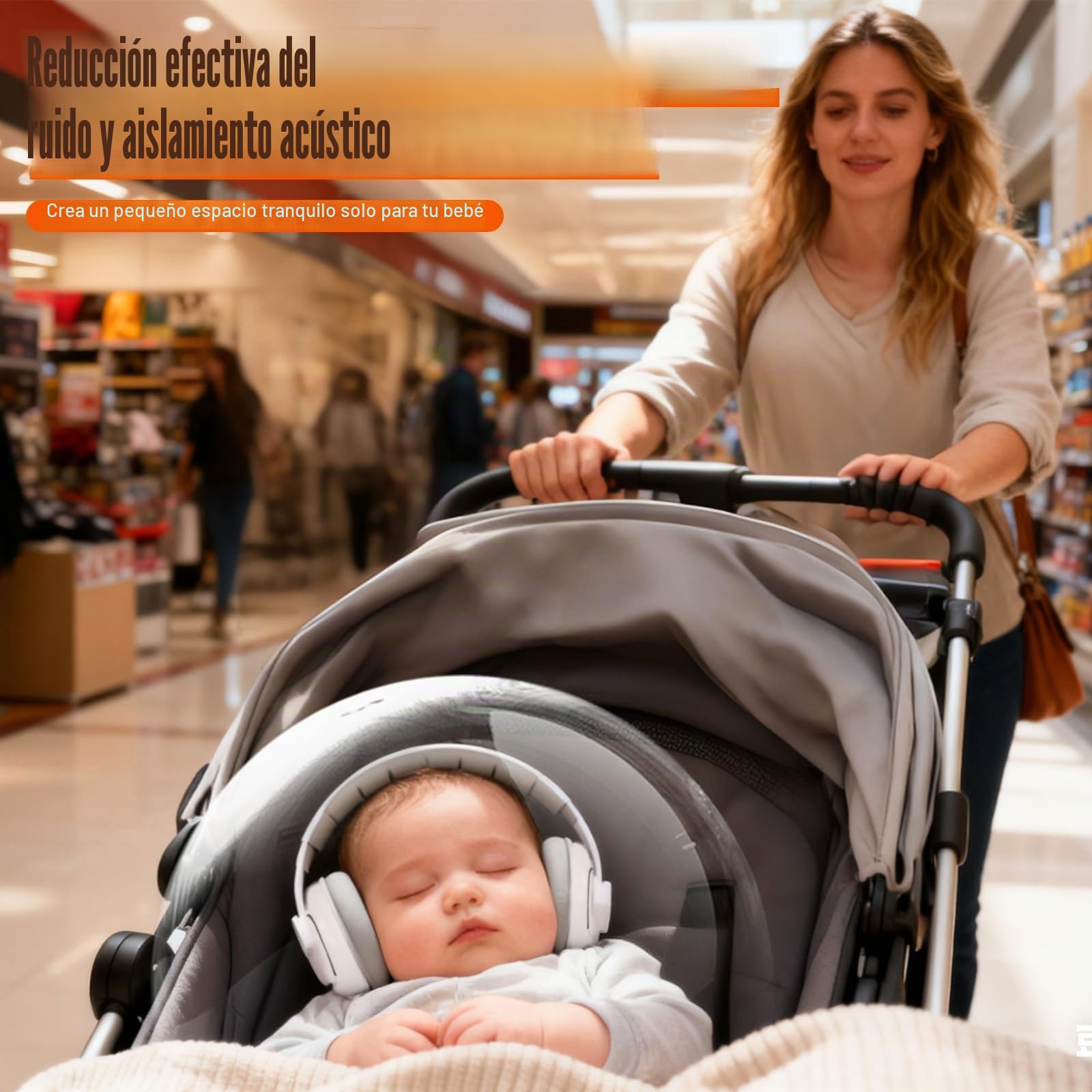 Cascos Bebe Antiruido 2 en 1, Protectores Auditivos Para Bebés (0-4 años), Ajustable Orejeras Reductoras de Ruido Niños, Reducción de Ruido de 25dB