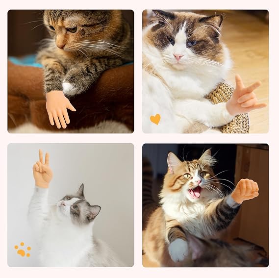 6 Pcs Tiny Hands,Mini Finger Hands,Little hands,Mini Hand Rubber Finger Puppet Set,Realistic Cute Little Hand Finger for Hilarious Cat Play and Gifting Fun