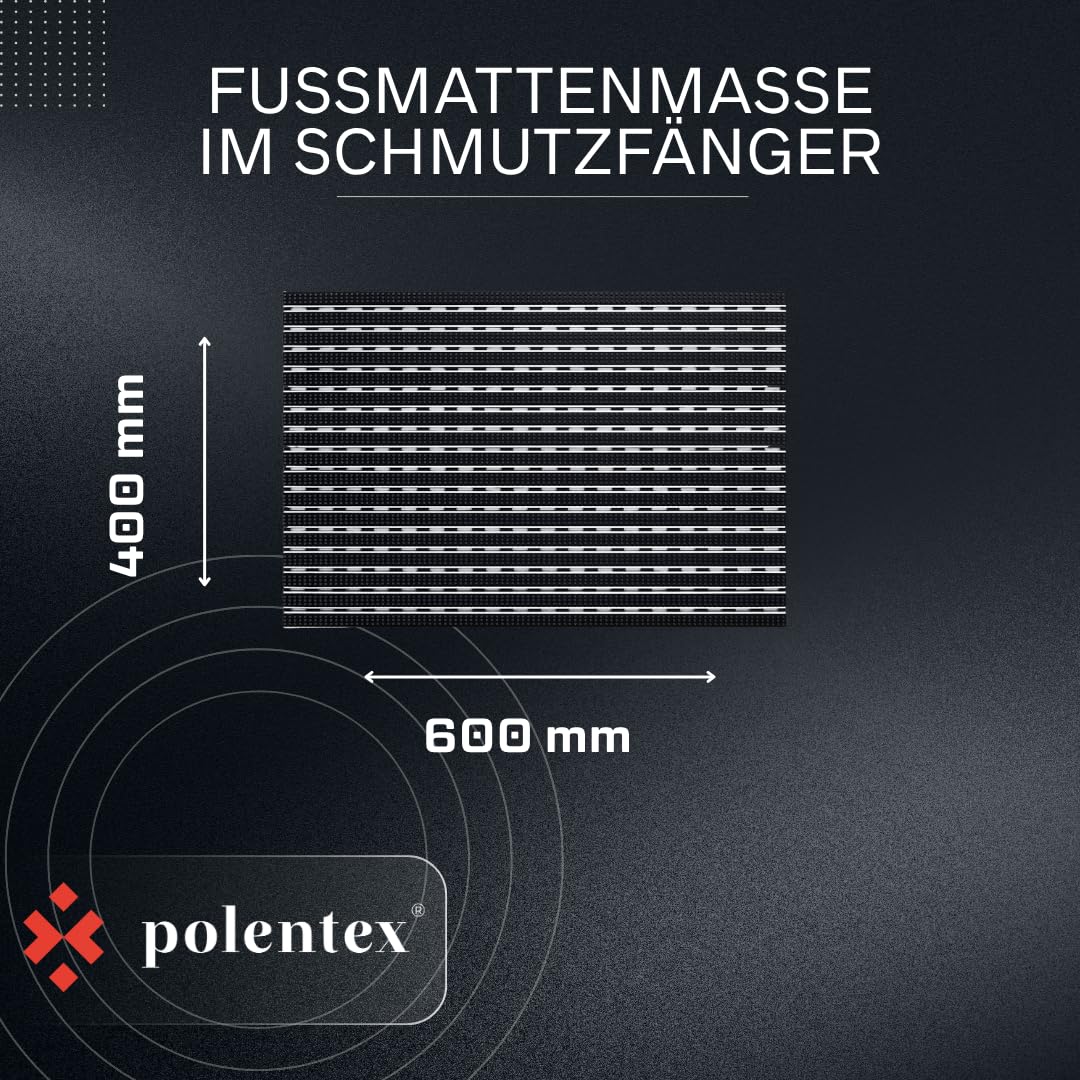 Aluminium-Fußmatte mit Ablaufwanne – 60x40 cm, 22 mm Profilhöhe & 80 mm Gesamteinbautiefe, Korrosionsbeständiger mit schwarzen Bürsteneinsätzen