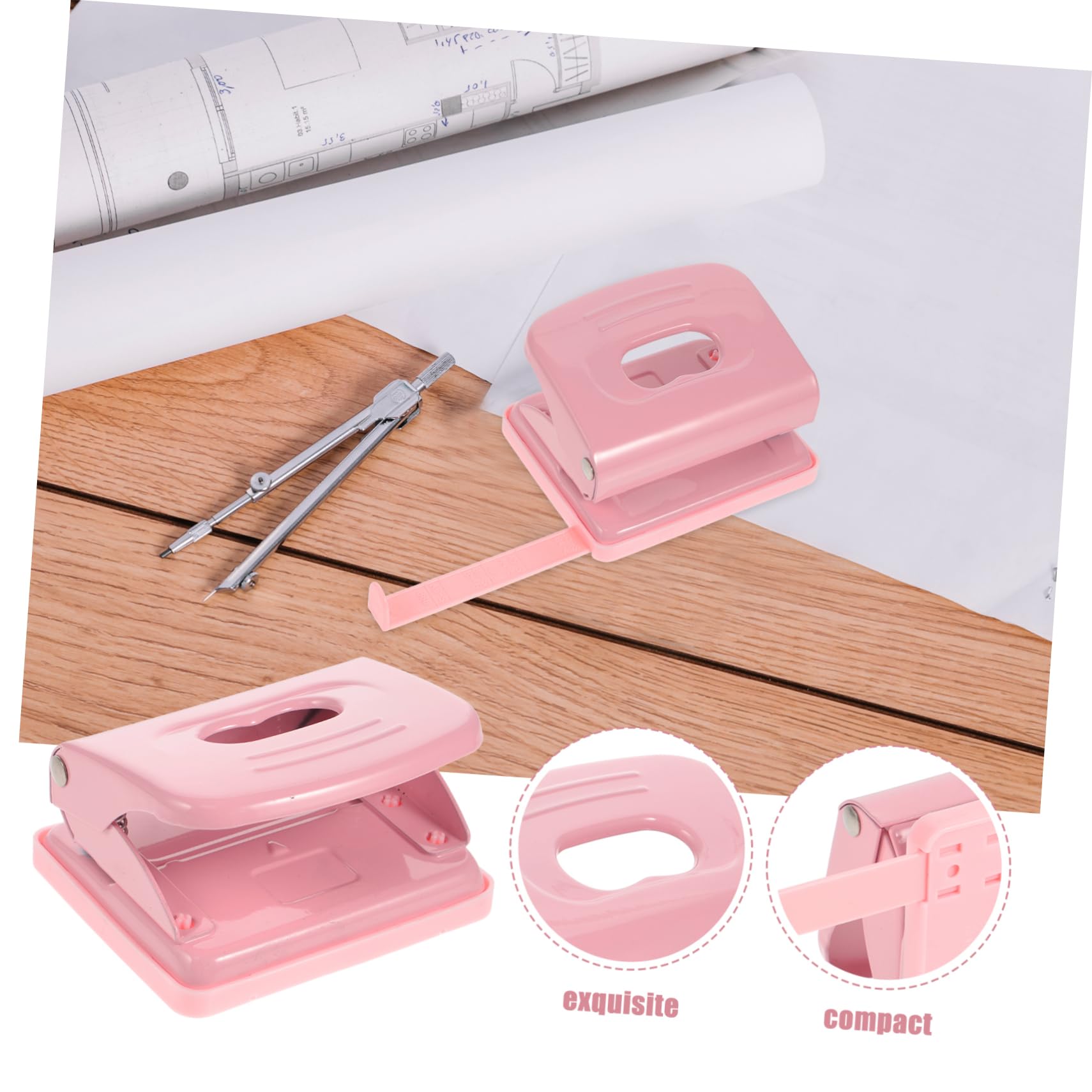 SHINEOFI 3pièces Perforateur à Papier Manuel Plastique Outil De Perçage Pour Bureau Puncher à Double Trou Pour Planificateurs Et Macarons