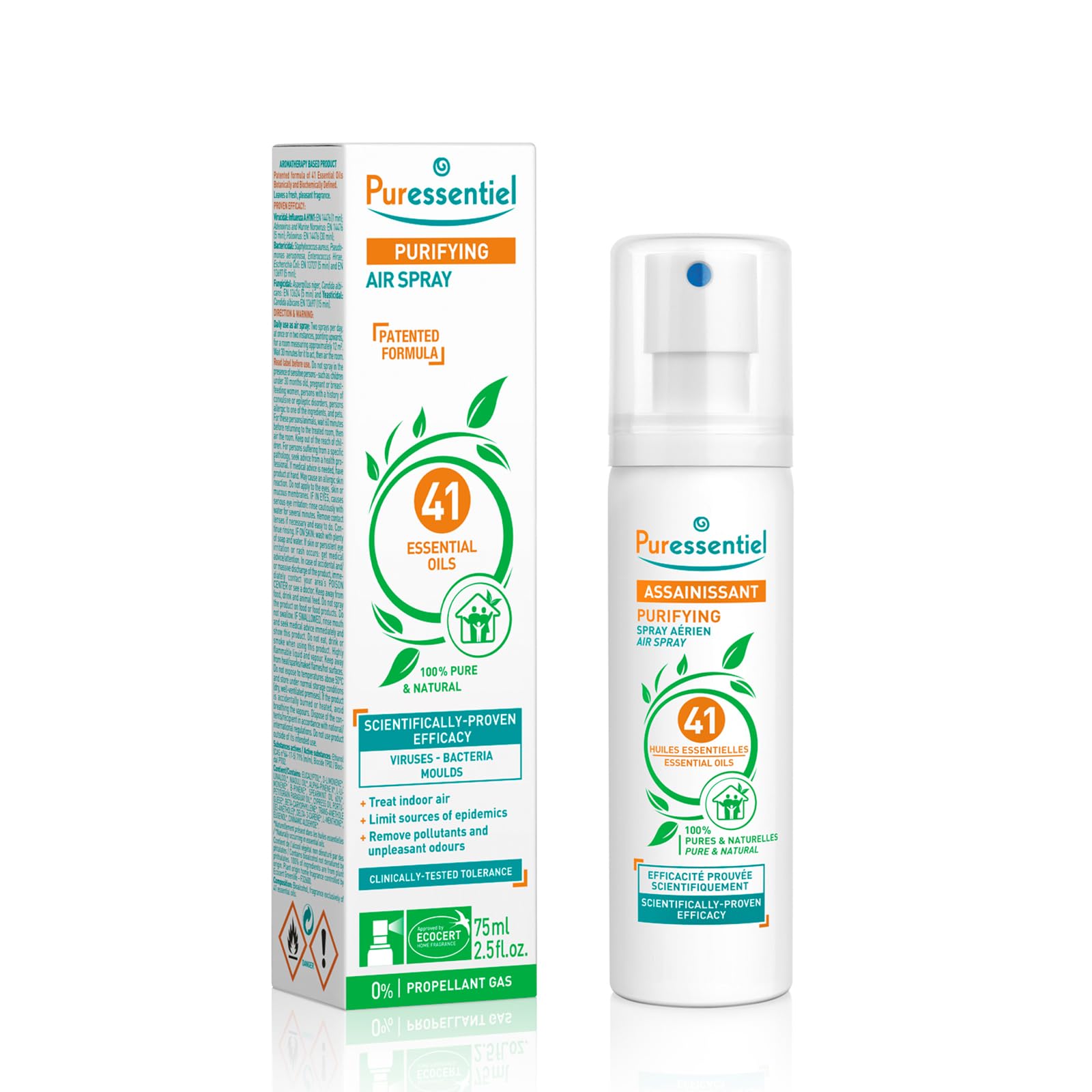 PuressentielPurifying Air Spray 200 ml – 100% Natural Room Spray – Air Purifier – Air Freshener – Odour Eliminator – Organic Essential Oils – For Your Home, Car & Office – Lasts Over 6 Months