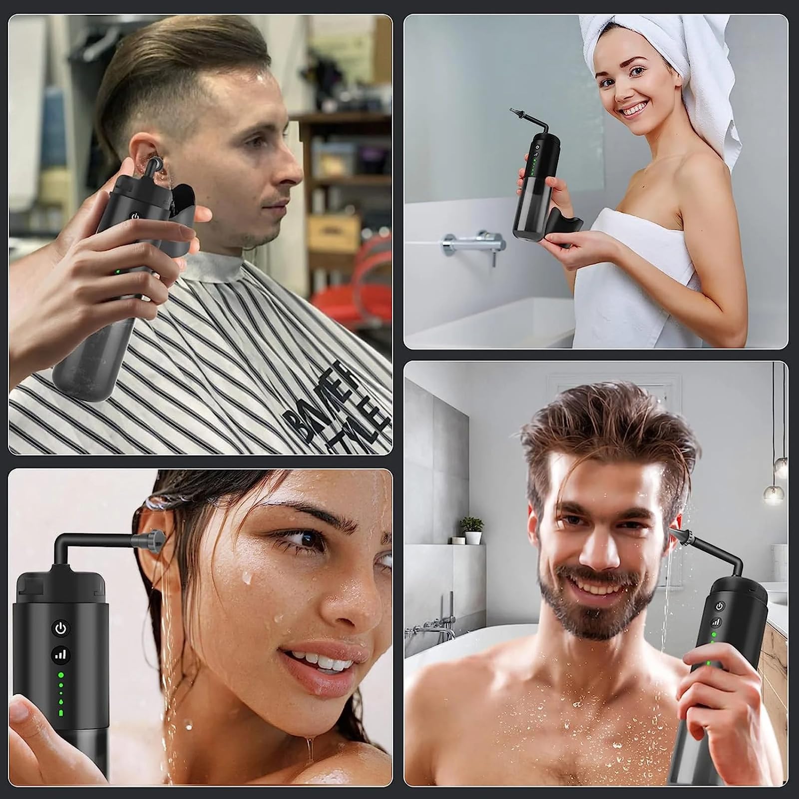 Elektryczny zestaw do usuwania woskowiny, zasilany wodą przyrząd do czyszczenia uszu z 3 ustawieniami ciśnienia, ładowany przez USB system irygacji uszu, zestaw do czyszczenia uszu z umywalką