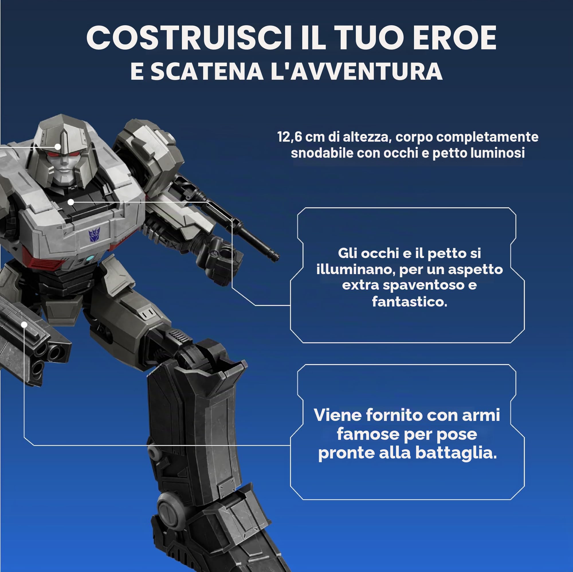 Transformers - Classic Class 12: Model Kit 71 Pezzi Megatron