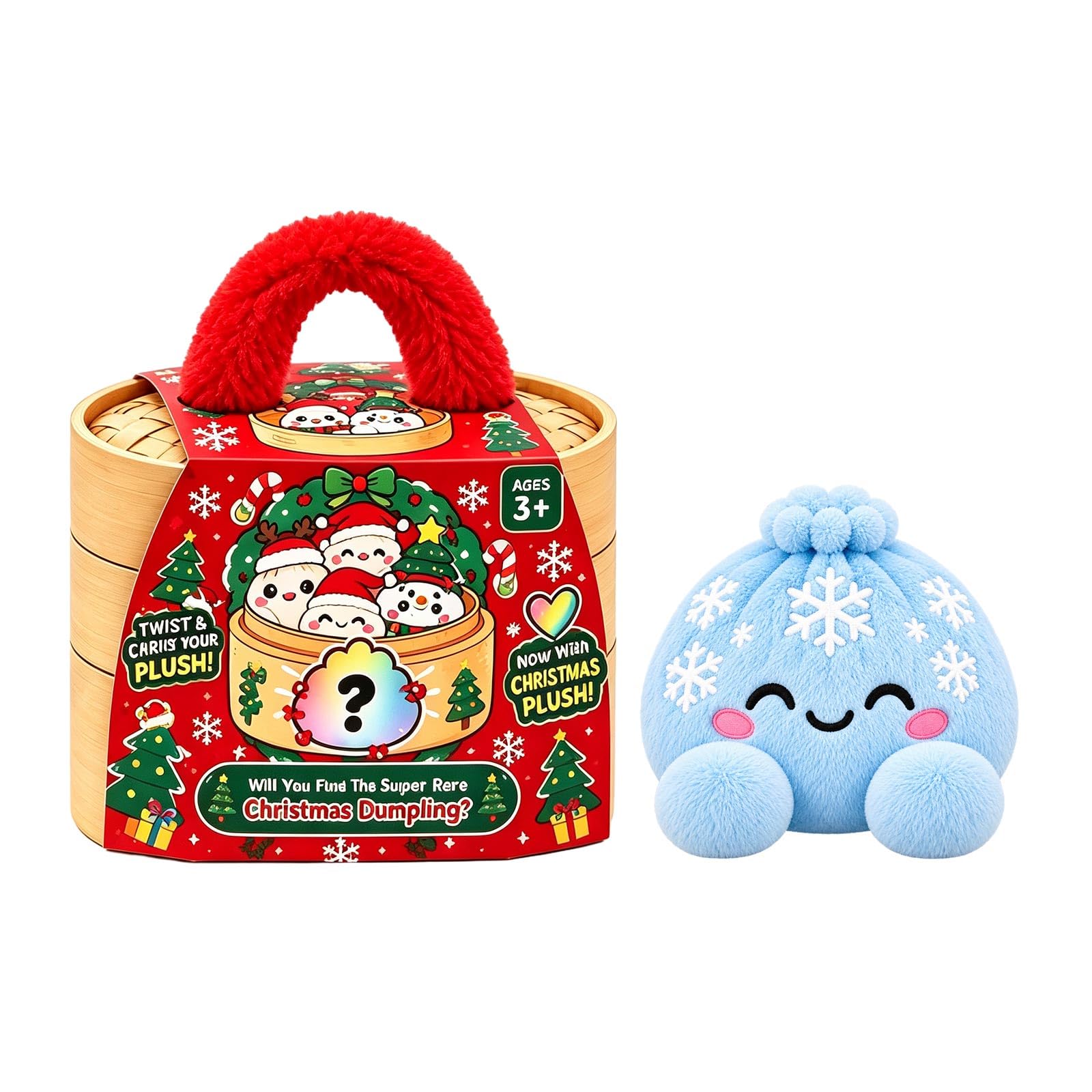 Christmas Plush Dumpling Pillow, Mystery Dumpling Plush Doll in Box A11 E