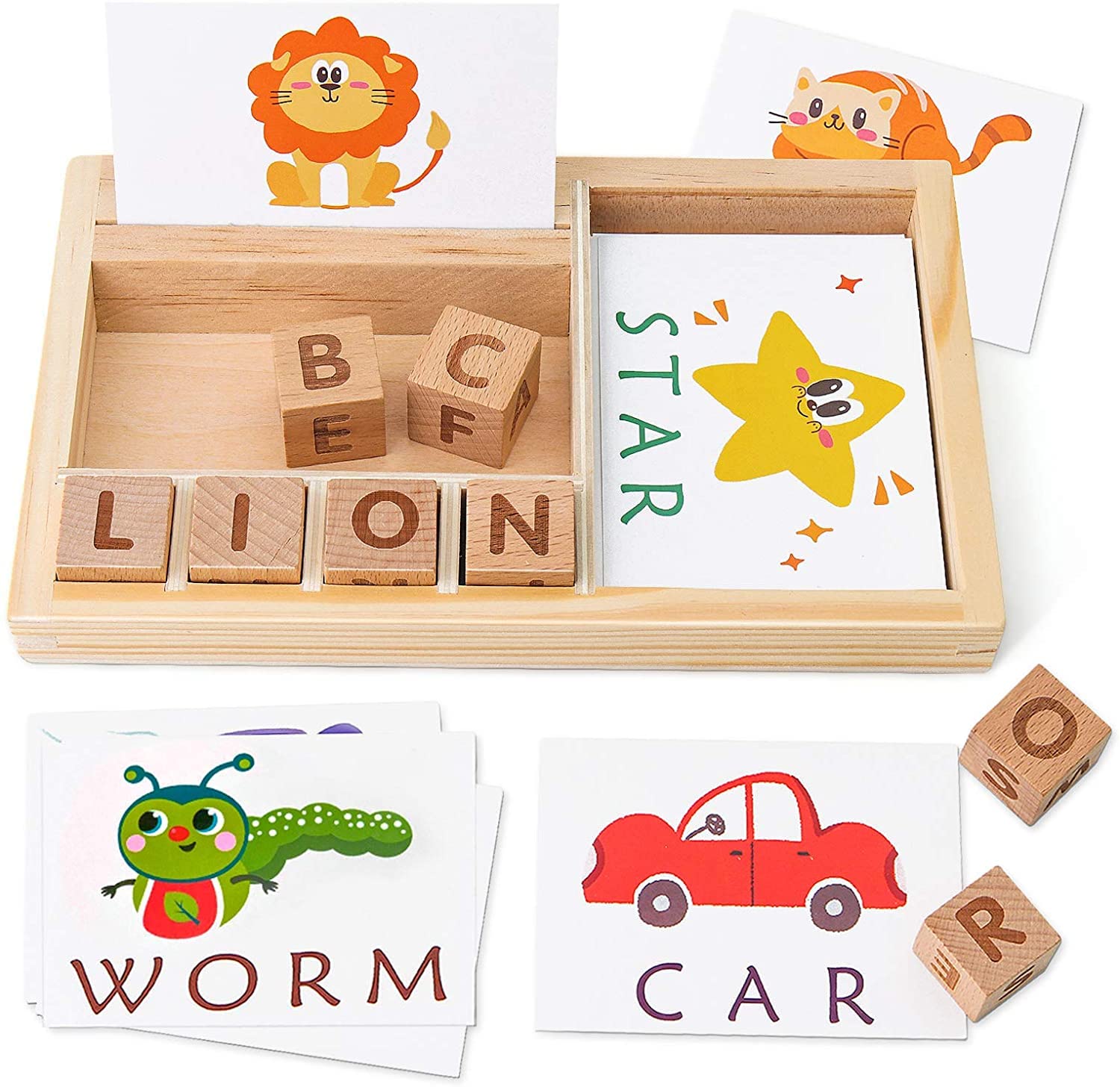 Buy Alyasameen Spelling Games, Wooden Matching Letters Toy with Flash