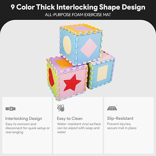 Miniatura 3 de BalanceFrom Tapete de juego de rompecabezas para niños con azulejos entrelazados de espuma EVA