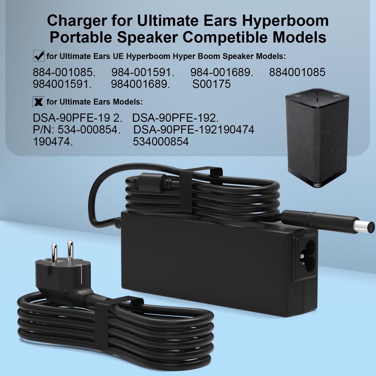 19 V ładowarka do Ultimate Ears UE Hyperboom Hyperboom Bluetooth głośnik S00175 884-001085 984-001591 984-001689 adapter zasilanie
