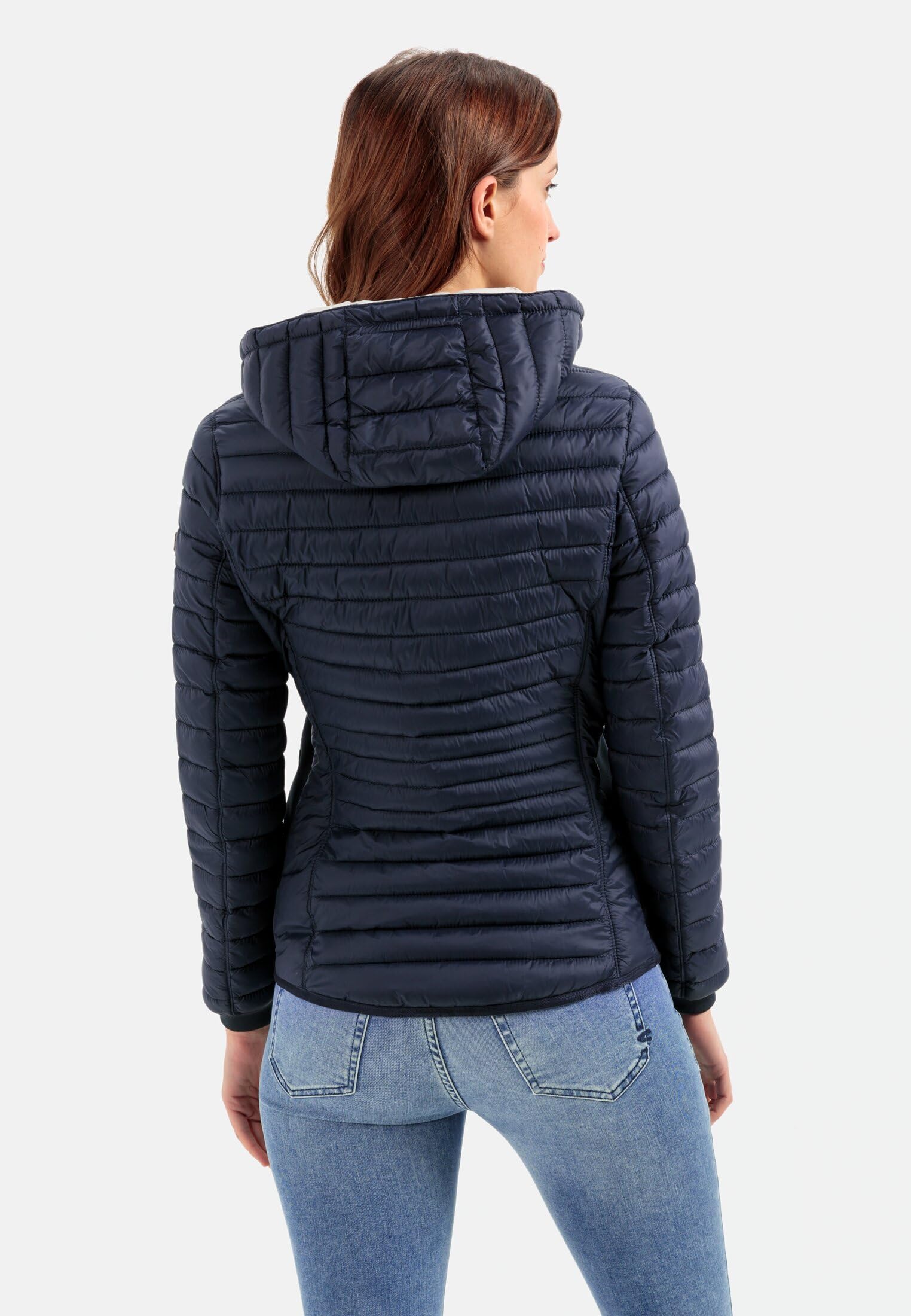 camel active Damen leichte Steppjacke mit Abnehmbarer Kapuze Dunkelblau, womenswear-42