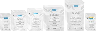 Clear Poly Bags with Suffocation Warning Combo Packs of 100pcs 6x9 in, 100pcs 8x10 in, 100pcs 9x12 in, 100pcs 11x14 in, 50pcs 12x18 in, Plus Bonus 100pcs 6x9 in (X-Large Combo)