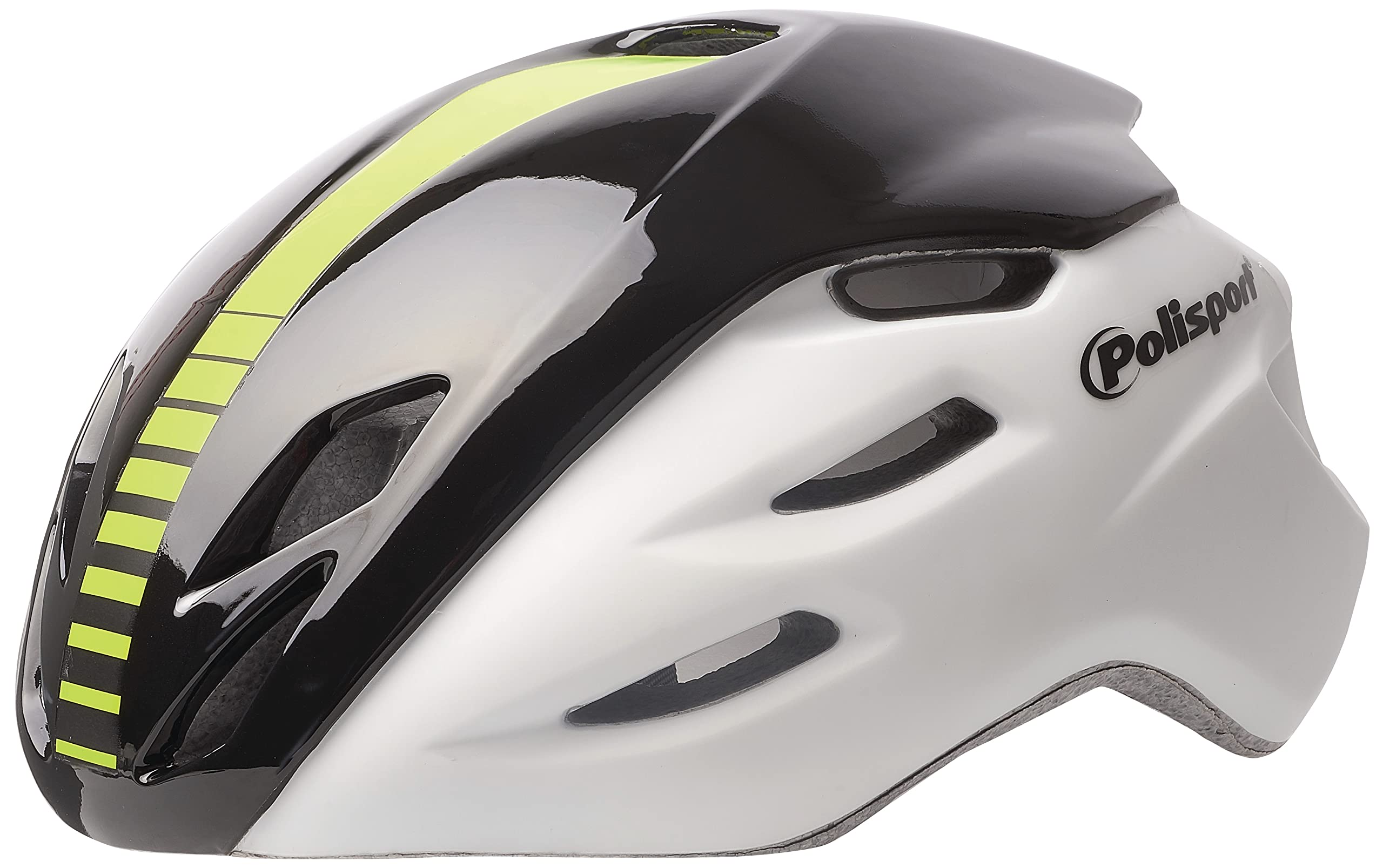POLISPORT Light Pro Casco Bici Uomo/Donna - Taglia L (55-58 Cm) Aerodinamico Con Visiera E Fibbia Magnetica - Nero/Bianco/Grigio