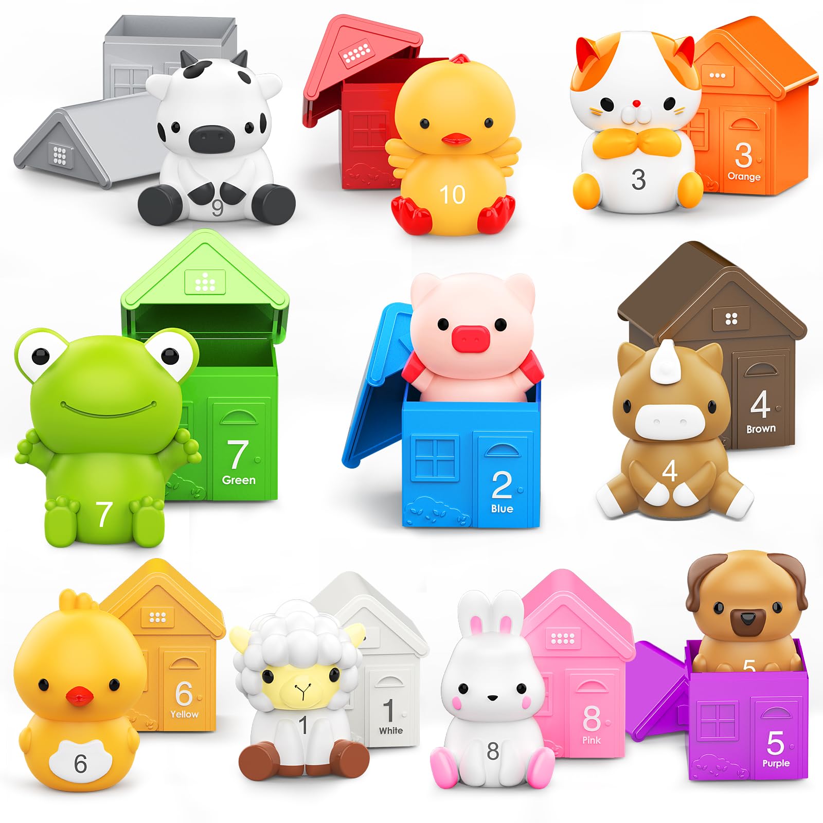 並行輸入品】Engfa 20個 納屋 \u0026 農場の動物 幼児用 1 3 幼児学習玩具 指人形 数える マッチング 積み重ね モンテッソーリおもち  Amazon | 幼児向け学習玩具 20ピース 農場の動物 指人形\u0026納屋のおもちゃ 子供用 | はめこみ・形合わせ | おもちゃ, image size:1600x1600