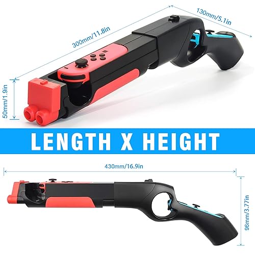 Miniatura 2 de Controlador de pistola de juego INFURIDER para Nintendo Switch juego de caza mango de agarre compatible para juegos de disparos Joy-con controlador