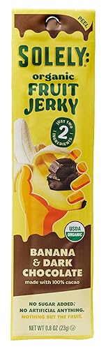 Solely - Charqui de frutas orgánicas  Un ingrediente  Vegano  Sin OGM  Sin gluten  Sin agregado de azúcar