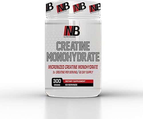 Monohidrato de creatina micronizada en polvo 10.58 oz sin sabor 60 días suministro 0.18 oz de creatiner por porción