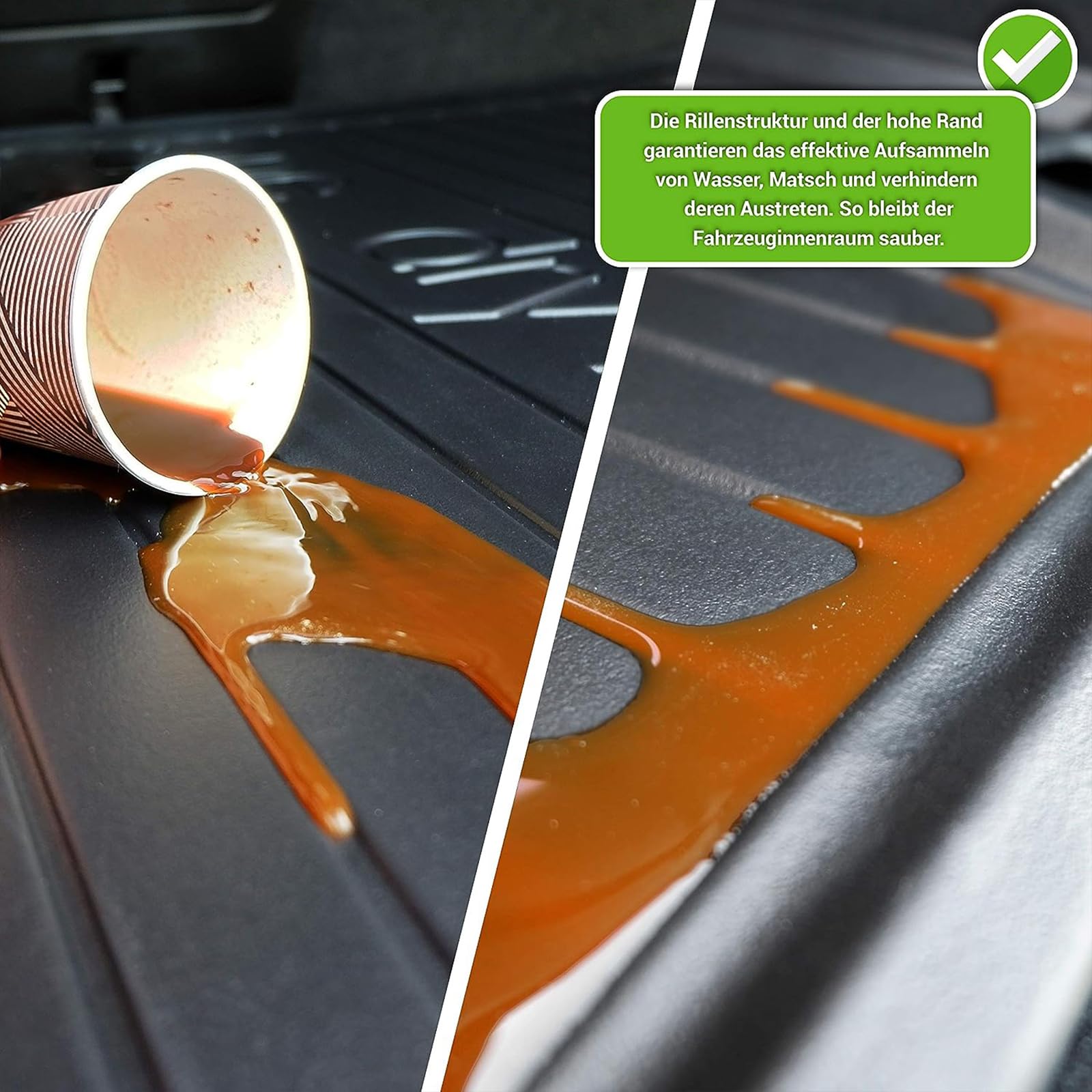 Tappeto Gomma Baule Audi Q3 (2018-) - 100% Gomma Inodore, Antiscivolo, Nero - Foto 10