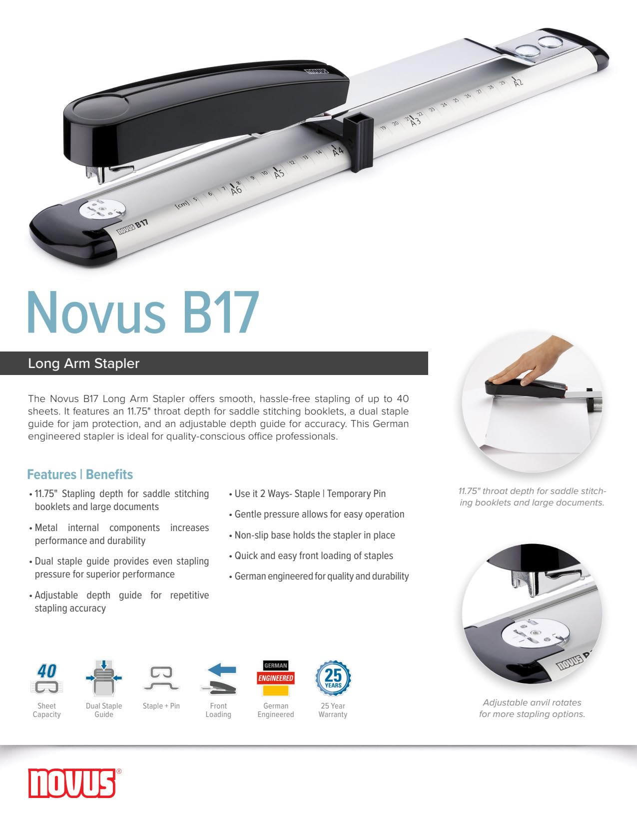 Novus L.Harmony - Grapadora con brazo LG B17