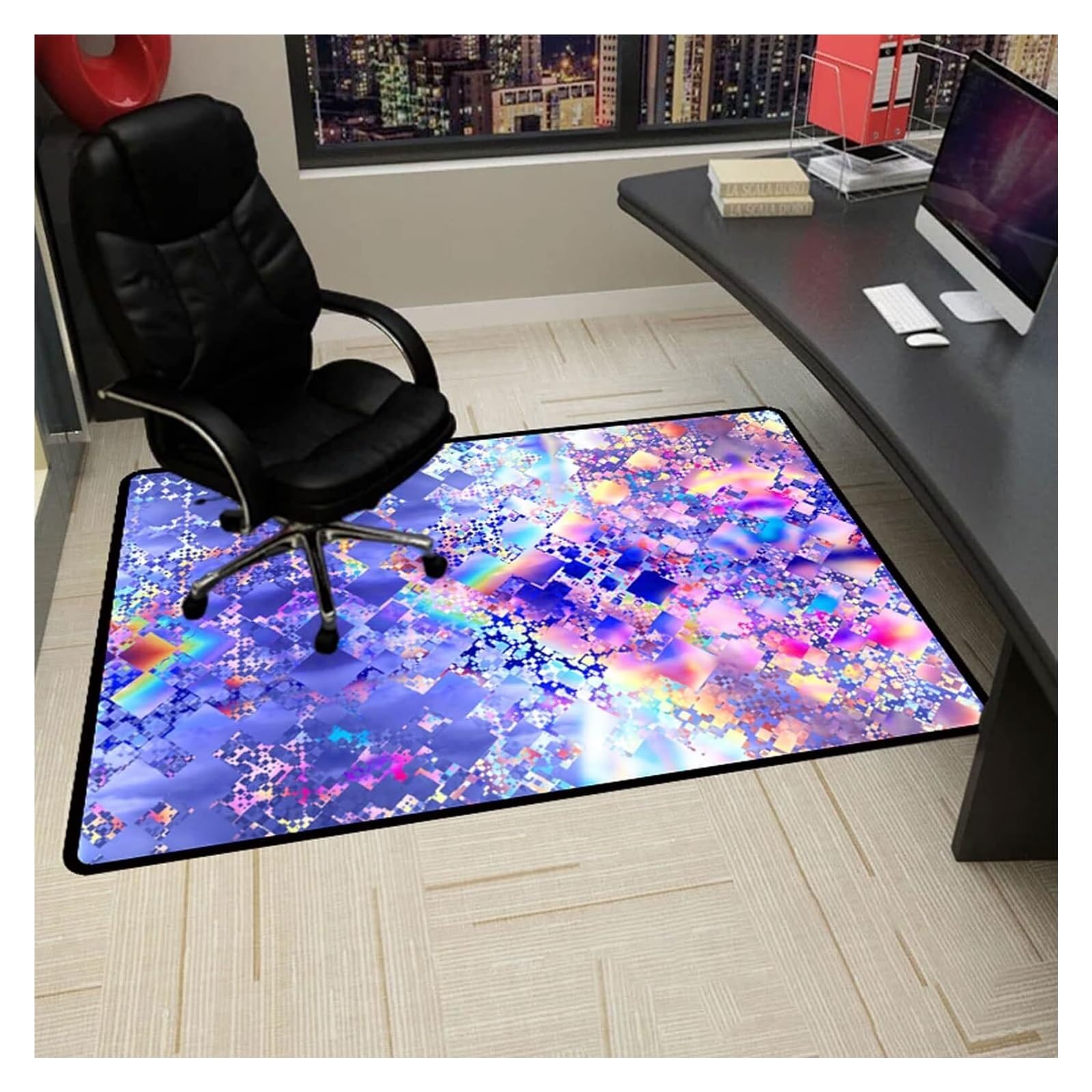 mata pod krzesło biurowe na dywan, Mata na krzesło biurowe do gier dywan i podłogę z twardego drewna Ochraniacz podłogowa Antypoślizgowa dla domu(80x120CM)