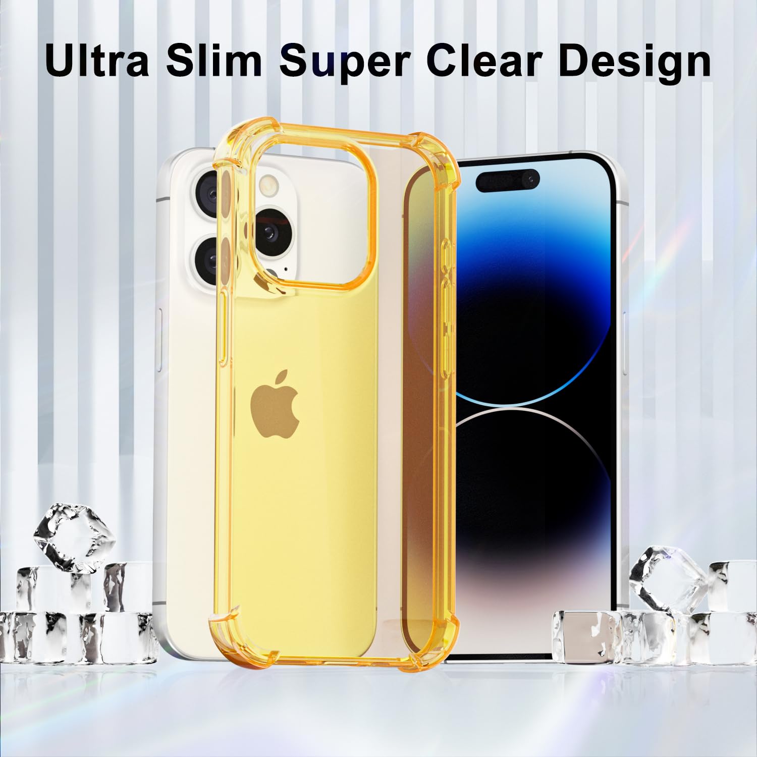 Durchsichtige IPhone 14 Plus Hülle – Transparent, Stoßfest, TPU, Mit Kameraschutz, In Neon Lila