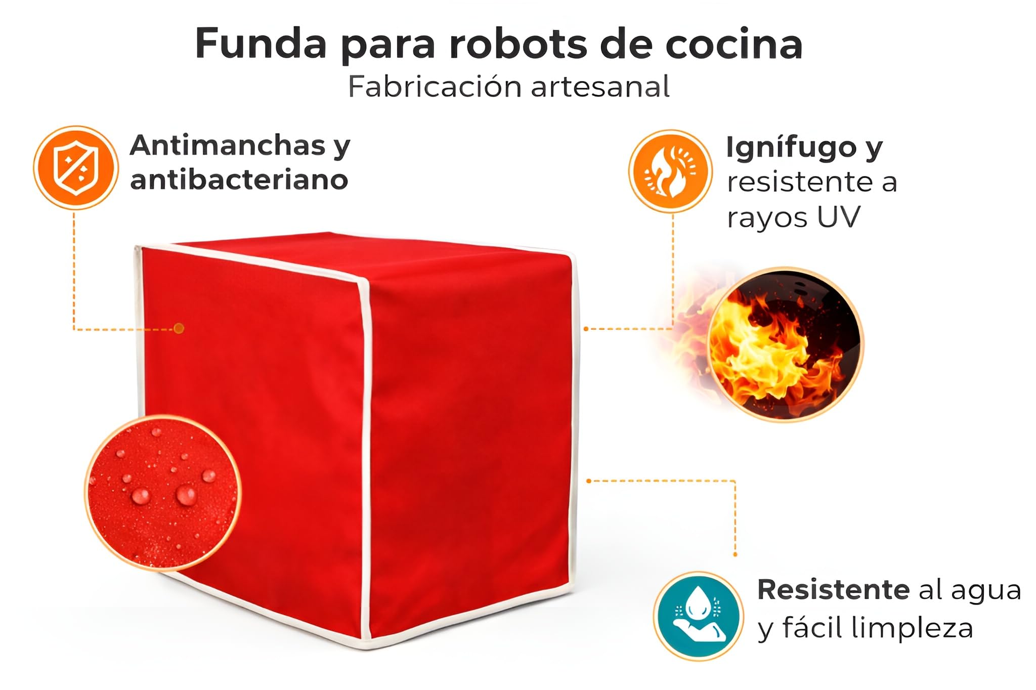 CUSTODIA COVER CASE DI QUALITA' TOP COMPATIBILE CON Cecotec Mambo (tutti i modelli) Fabbricazione artigianale in Spagna. Materiale ecopelle antimacchia, antibatterica copertura colore rosso