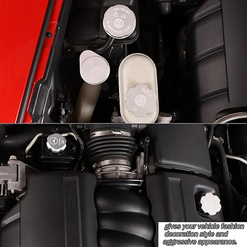 Miniatura 7 de Lcojicep Tapa de aceite del motor, tapa de radiador, tapa de arandela, tapa de líquido de freno, compatible con Chevrolet Corvette C6 2005-2013,