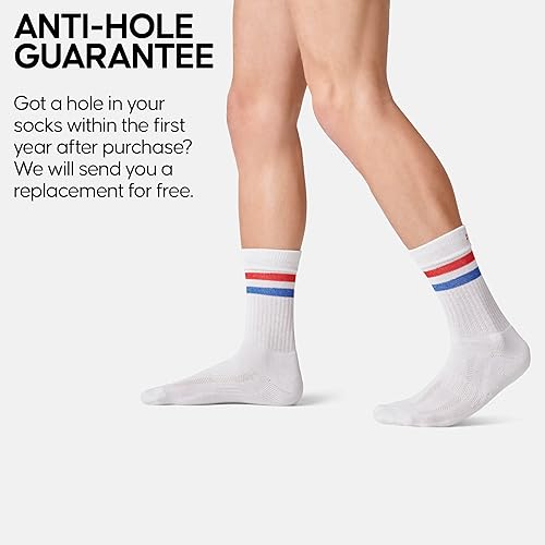 Miniatura 4 de DANISH ENDURANCE Calcetines deportivos de tenis para mujeres y hombres, calcetines de rendimiento, longitud de la tripulación, transpirables,
