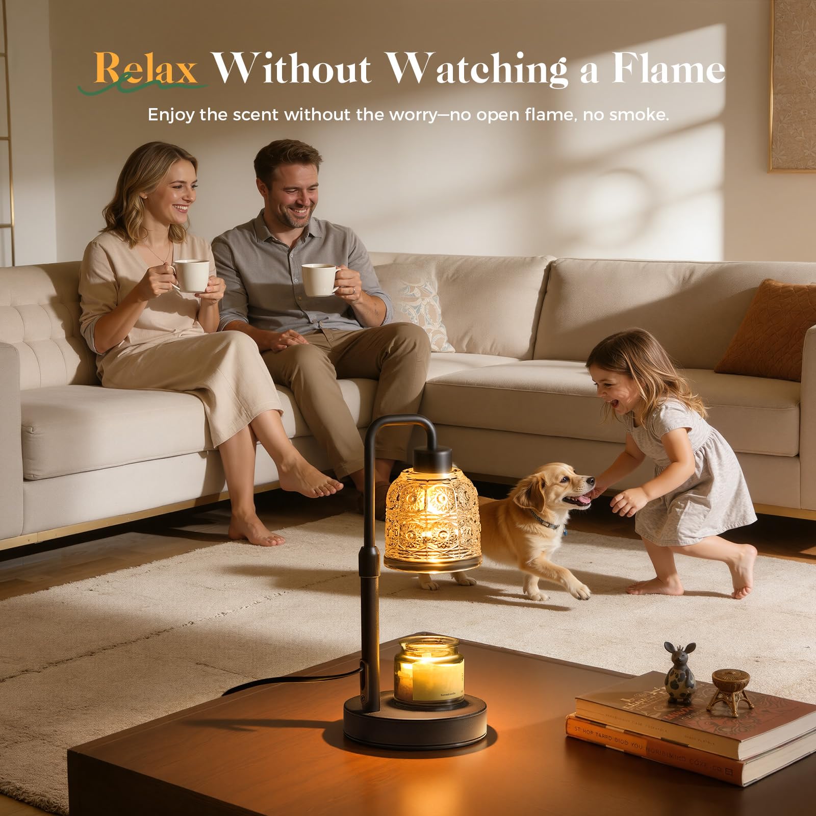 Candle Warmer Lamp with Timer Dimmer, Adjustable Height Wax Melt Warmer for Jar Candles, Housewarming Gift, Birthday Mother's Day Valentines Gifts for Women Mom Sister Wife Bedroom New Home Room Decor — view 2