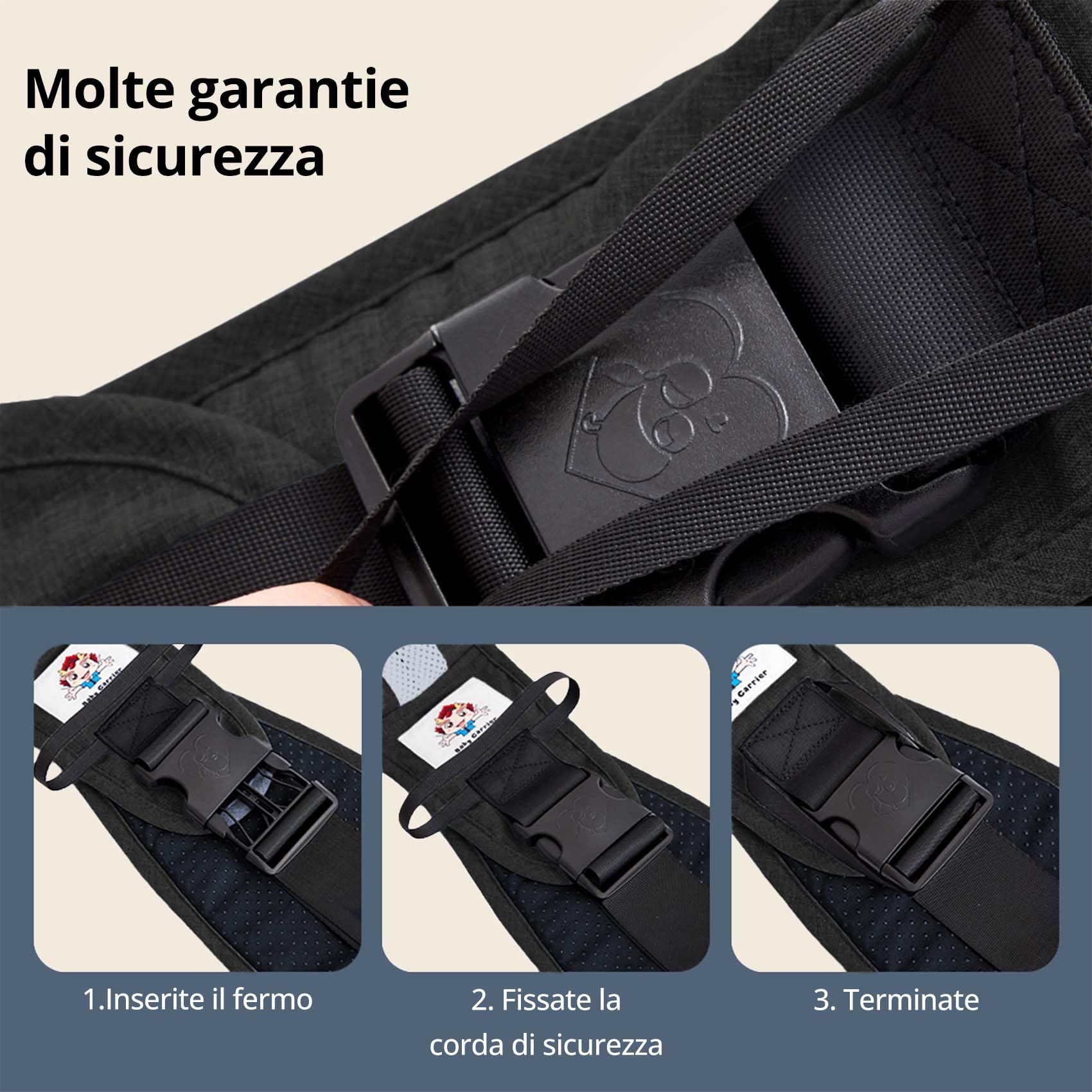 JOYNCLEON Portabebè Fisiologico da Neonato a Bambino, Fascia Portabebè Laterale con Spallone Extra Largo, Regolabile ed Ergonomico 0-36 Mesi, per Viaggi e Supporto Anca Sano (Nero)
