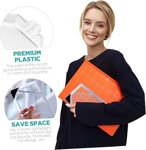 Miniatura 2 de Ciieeo Botella de agua plana de plástico para viajes, botella de agua gratis para la escuela, deportes al aire libre, gimnasio, fitness, hervidor