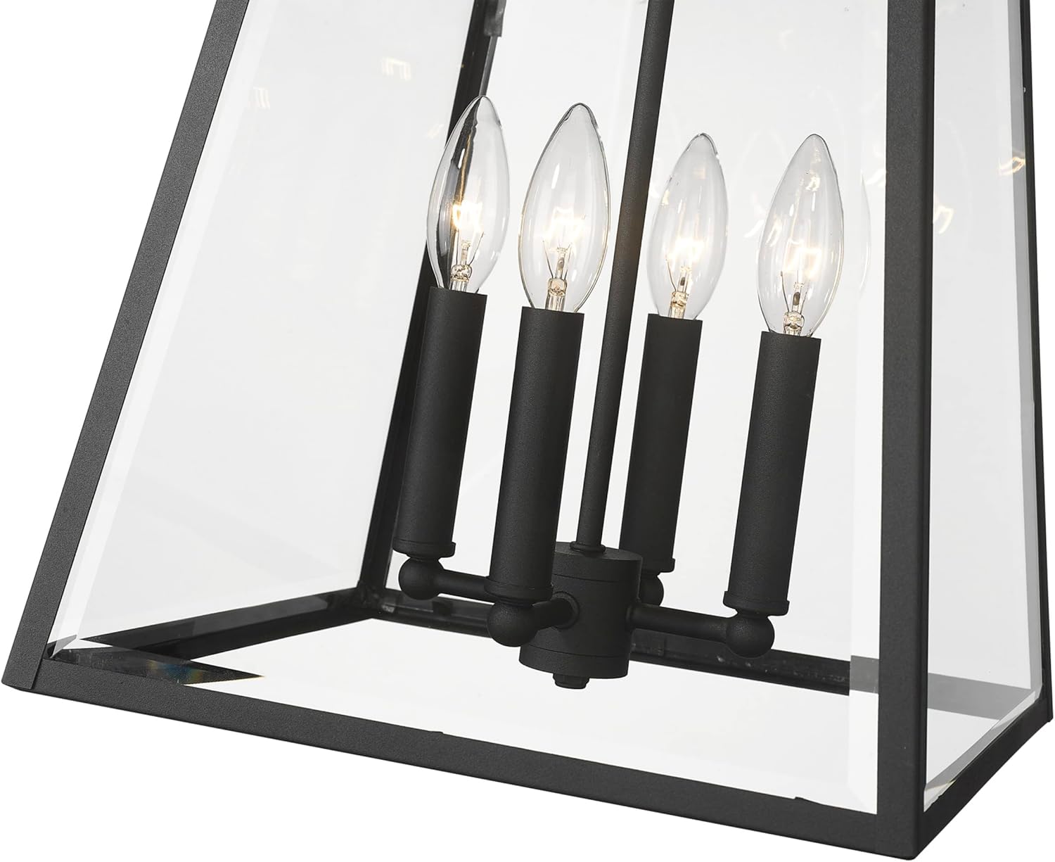 Z-Lite 521CHB-BK Broughton Outdoor Ceiling Light, 4-Light 240 Total Watts, Black