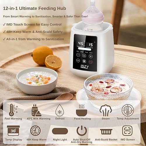 Miniatura 2 de Calentador de biberones rápido 12 en 1 para leche maternafórmula con 20 bolsas, luz nocturna, calentador de leche con control preciso de