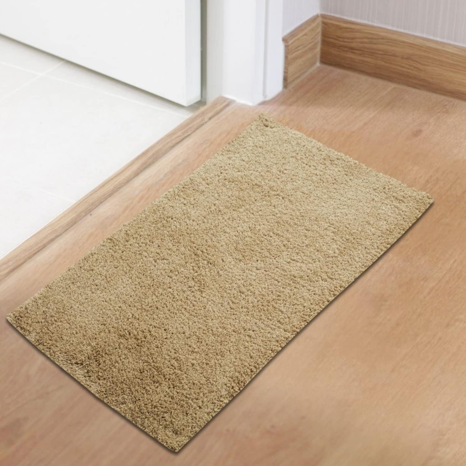 Spaces Premium Bath Mats Small for Hall, Bedroom & Living Room | Solid Design | Anti Skid | More Absorbent | Soft Feel | Machine Tufted | (2 x 2 ft, Light Brown)-picture-15