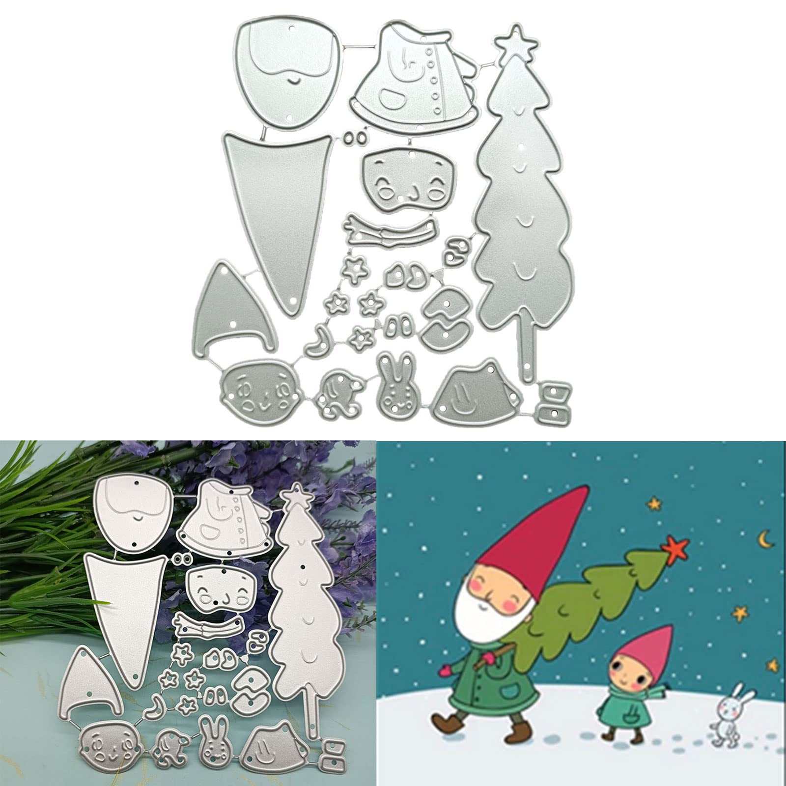 Troqueles de corte de Navidad de Papá Noel, plantillas de troqueles de corte de metal DIY Scrapbooking Artist para tarjetas de papel para hacer tarjetas en relieve para manualidades, etiquetas de