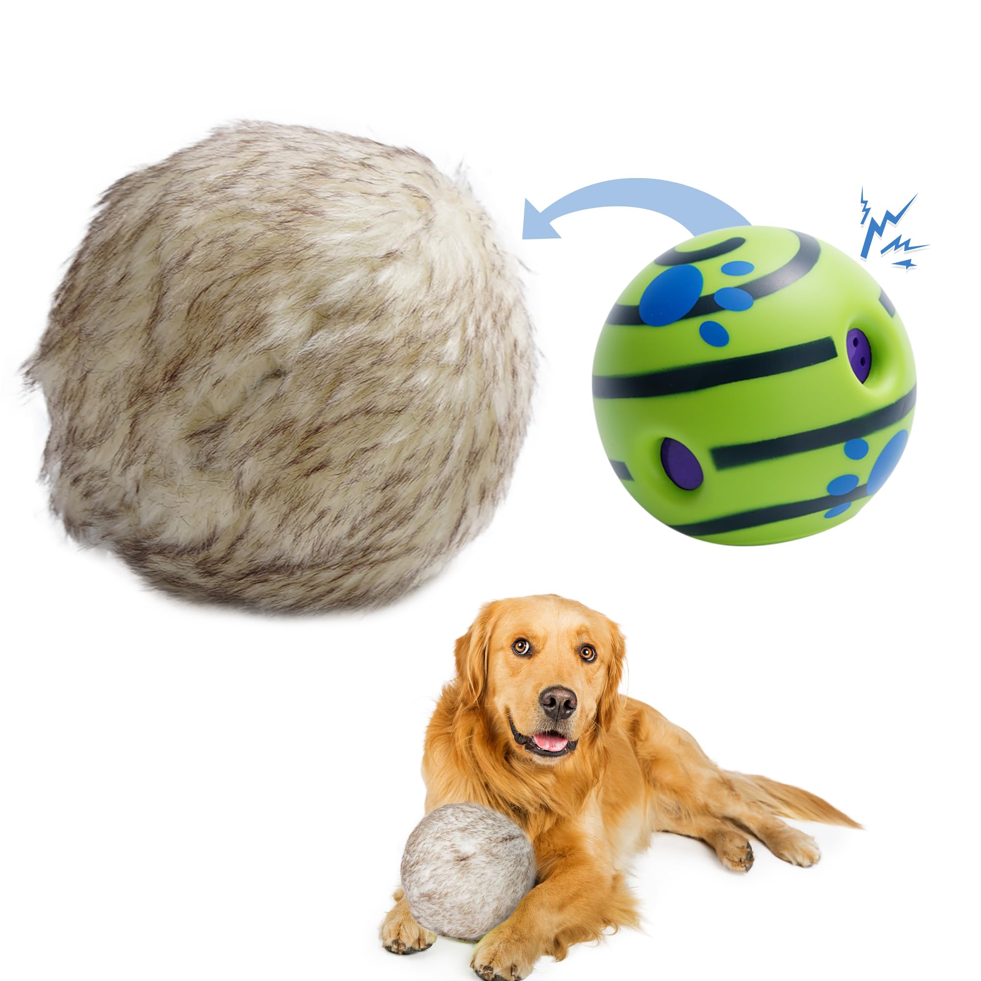 Nocciola Wobble Giggle Ball for Dogs Interactive Dog Toys for Boredom Squeaky Ball Dog Toys to Keep Them