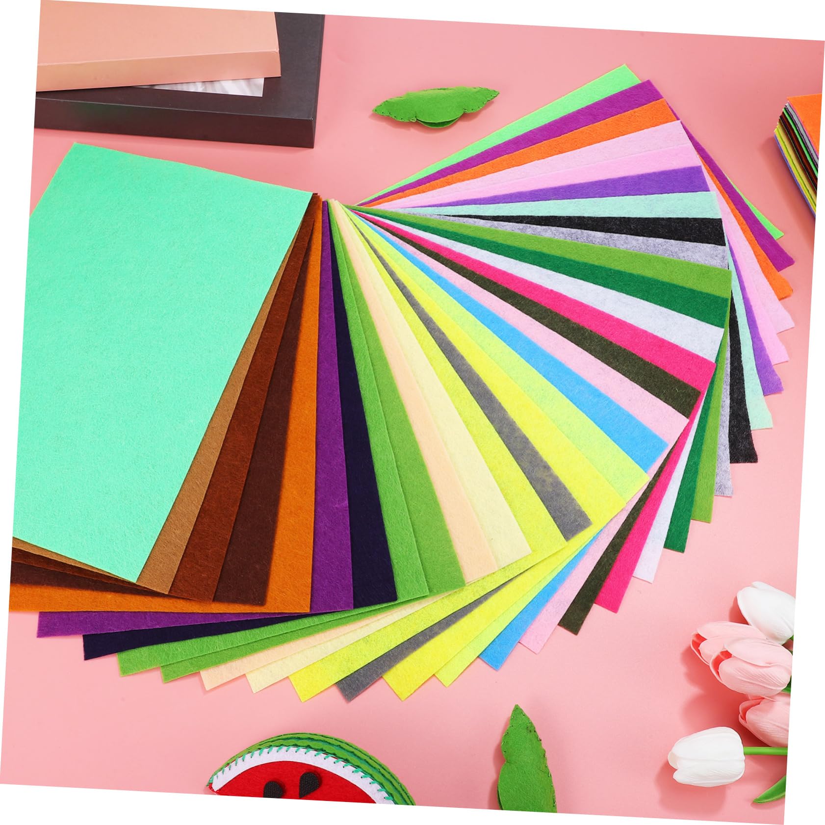 Hojas de Fieltro de Colores para Manualidades, 60 Piezas
