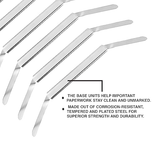 Miniatura 4 de OLYMPX Juego completo de 50 sujetadores de papel de punta de metal de alta calidad de 3.5 pulgadas, base de 2.75 pulgadas con compresor de