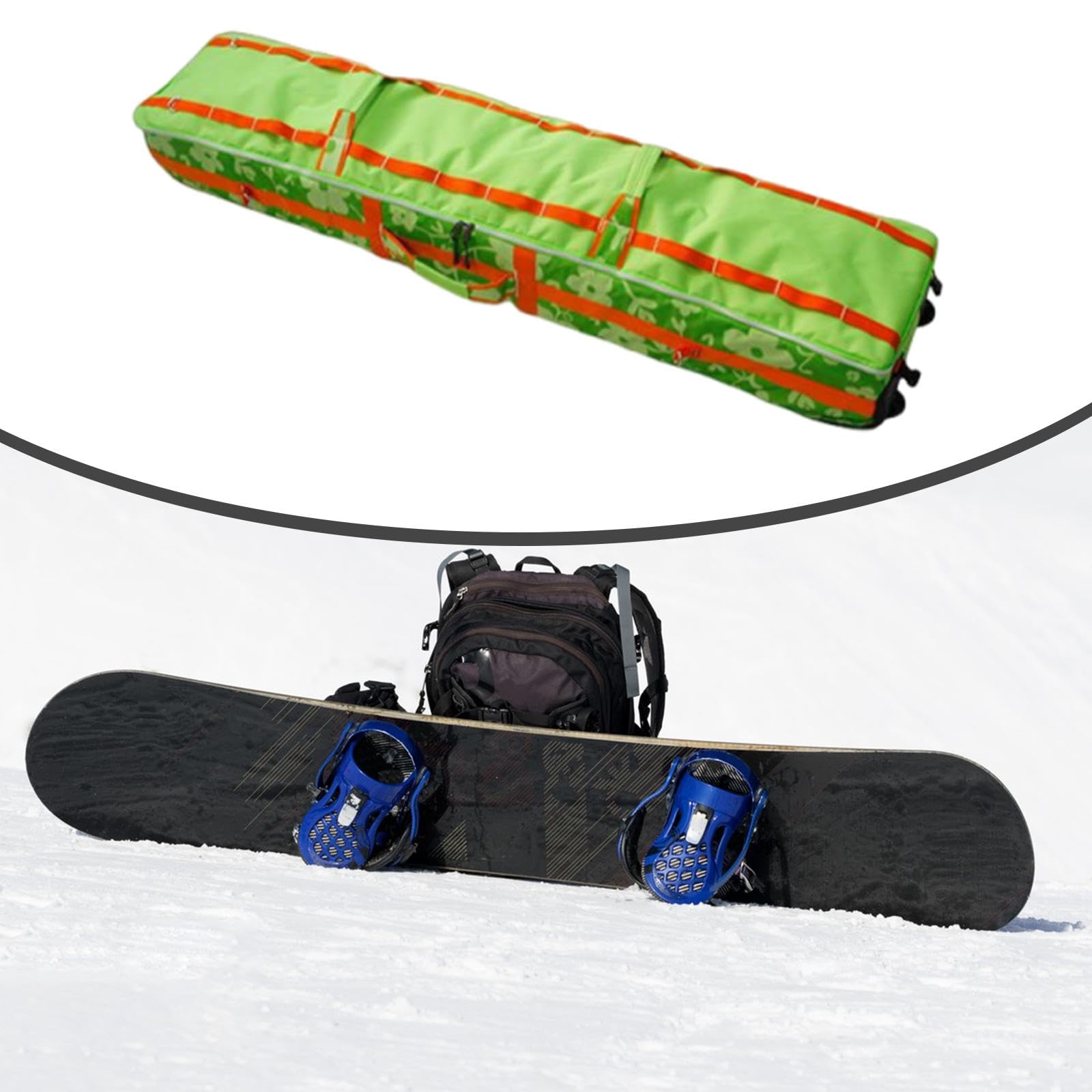 Bolsa de Snowboard con Ruedas para Equipo de Esquí - Bolsa de Transporte Práctica con Asa para Esquiar y Snowboard al Aire Libre