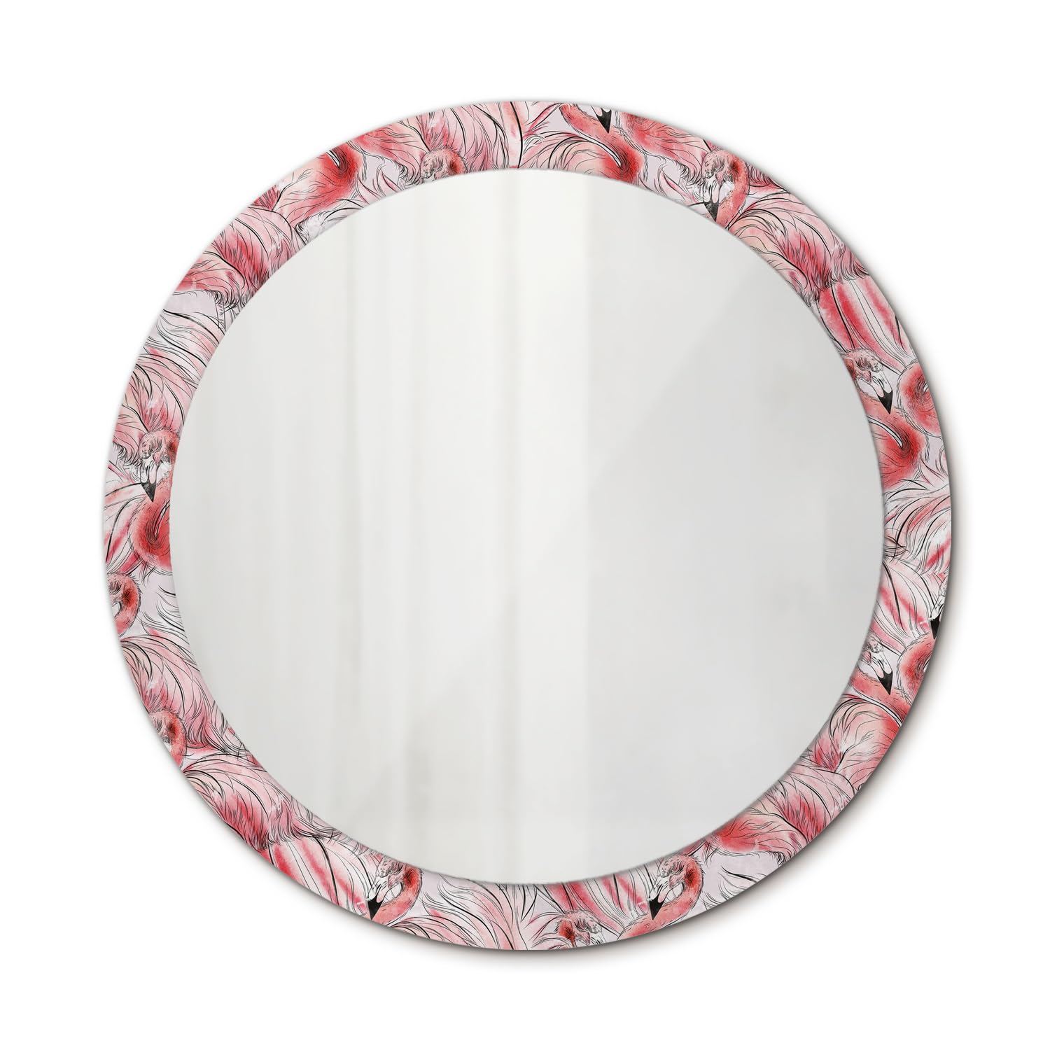 Miroir minimaliste sans cadre 90 cm avec illustration haut de gamme pour décoration murale