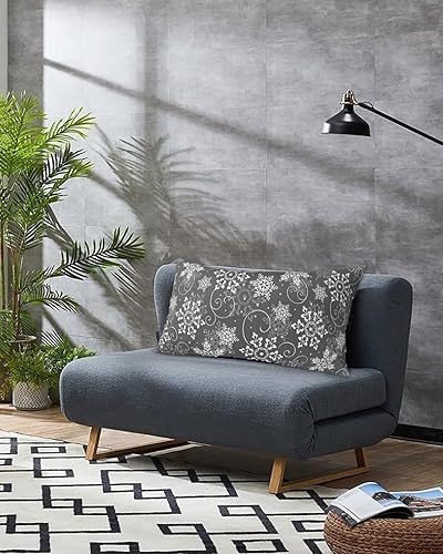 Miniatura 3 de Fundas de almohada clásicas de copo de nieve tamaño King, fundas de almohada suaves y decorativas de lujo para sofá lumbar con cierre de sobre,