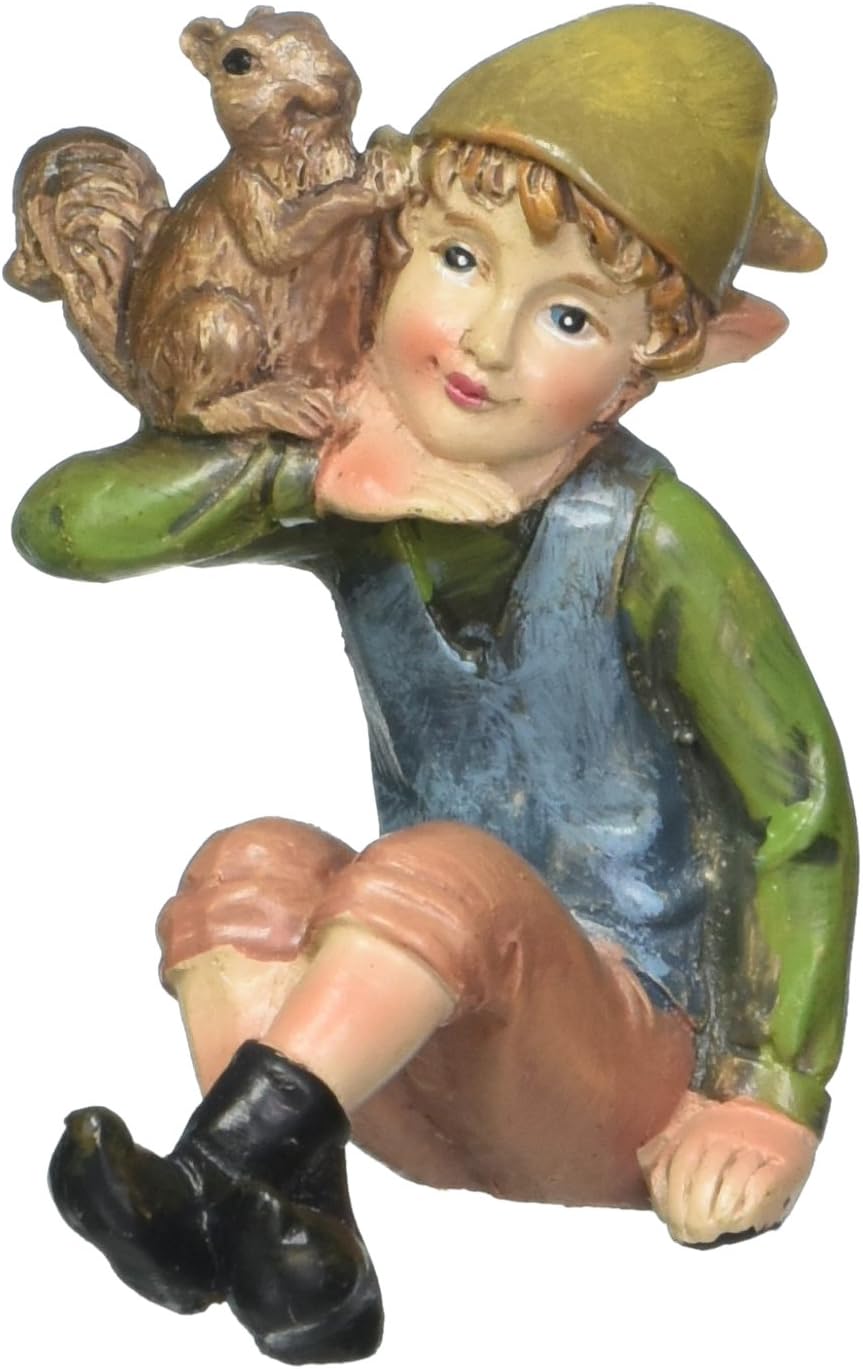Darice Q45140702A Mini Garden Pixie Boy, 1 of 4 Assorted Resin, 2 x 3