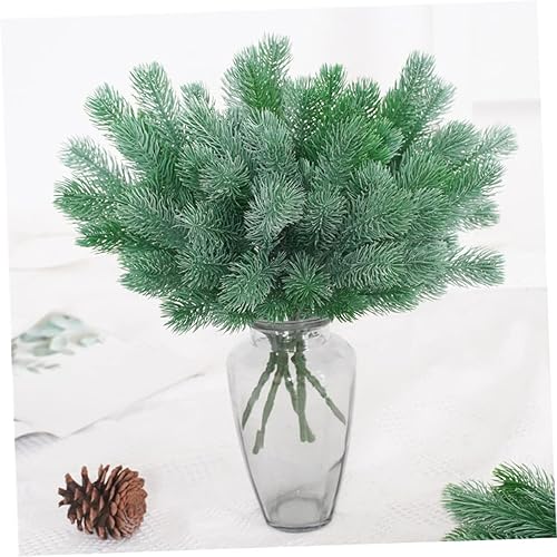 Miniatura 5 de IMIKEYA 4 púas de pino artificiales de hoja perenne, púas de agujas de pino, ramas de cedro artificial, ramas de pino, ramas de pino, accesorios