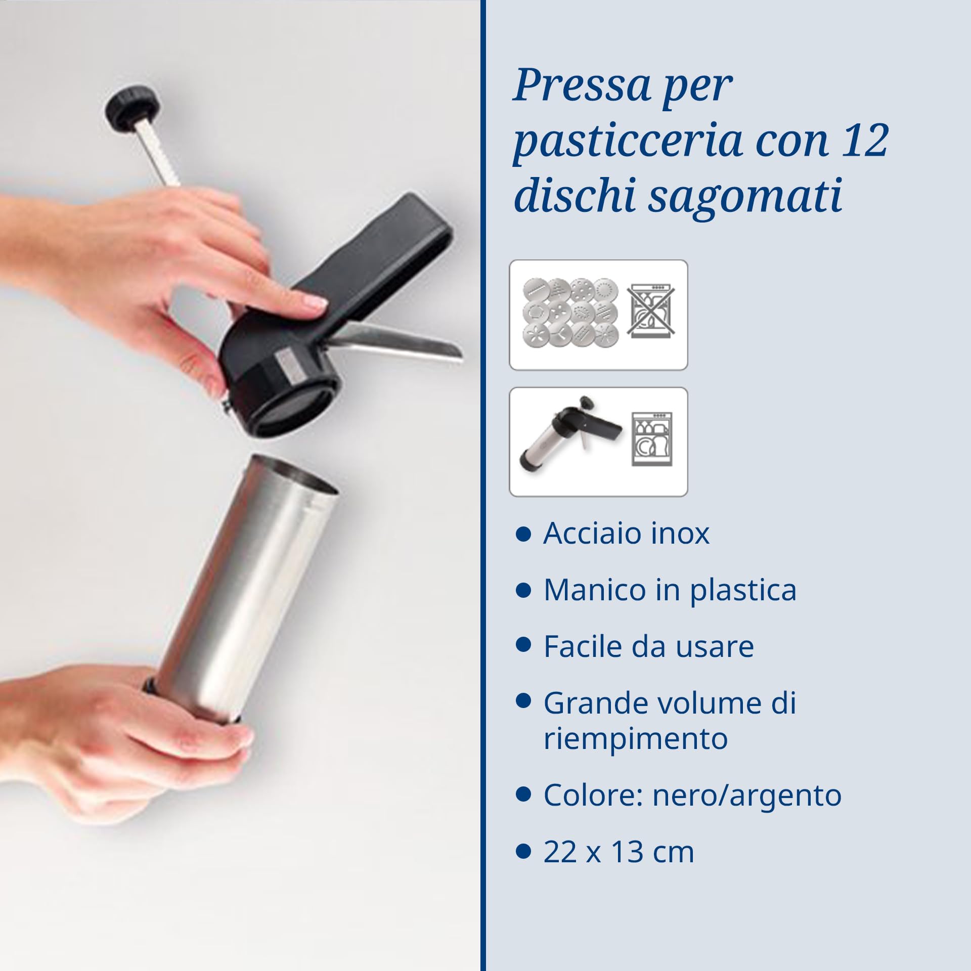 Dr. Oetker Pressa Sparabiscotti con 12 formine Linea Profi