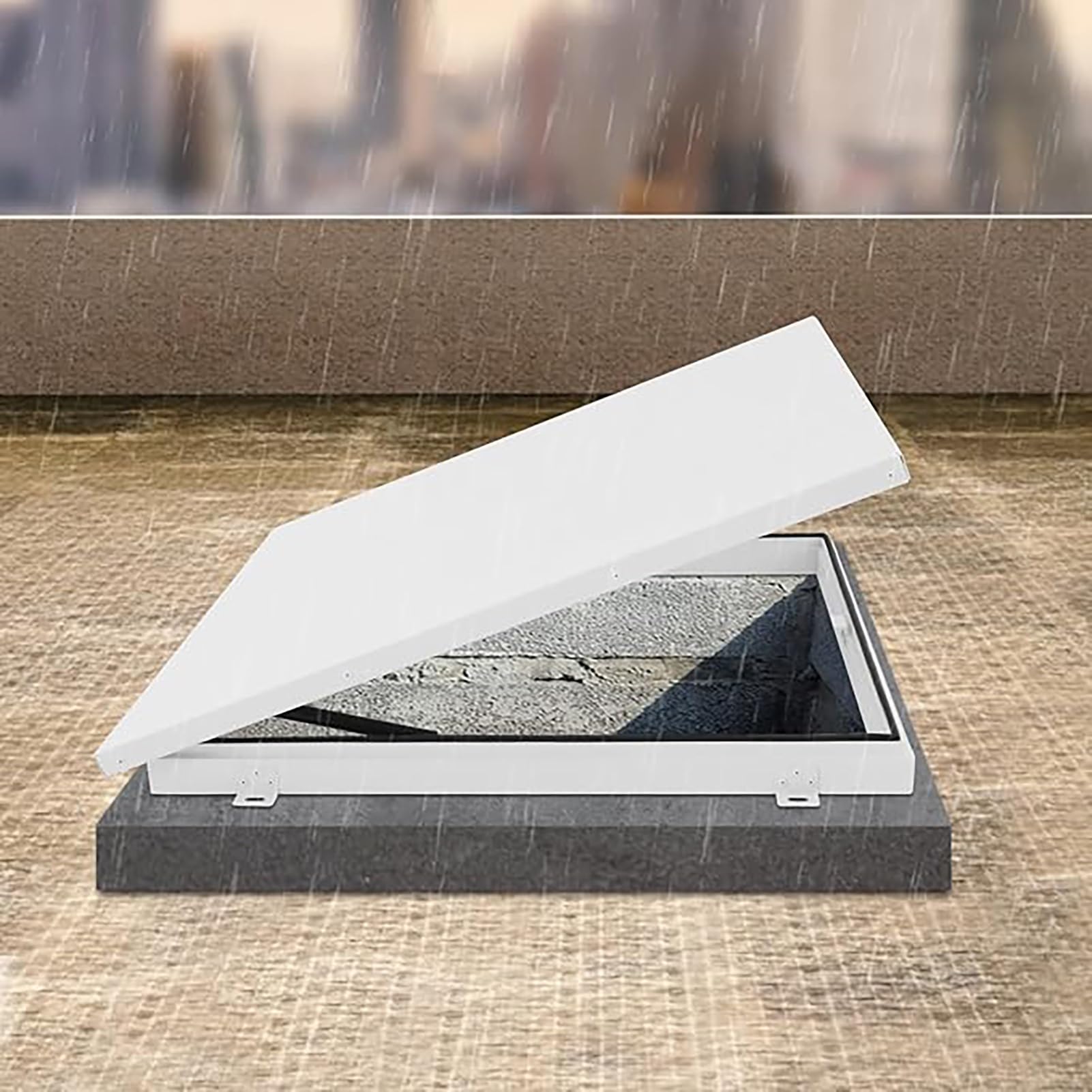 Pannello di accesso chiudibile con barra idraulica, copertura per portello del tetto, varie dimensioni (65 x 70 cm, 165 x 177,8 cm) – soluzione sicura e facile da accedere per case e aziende