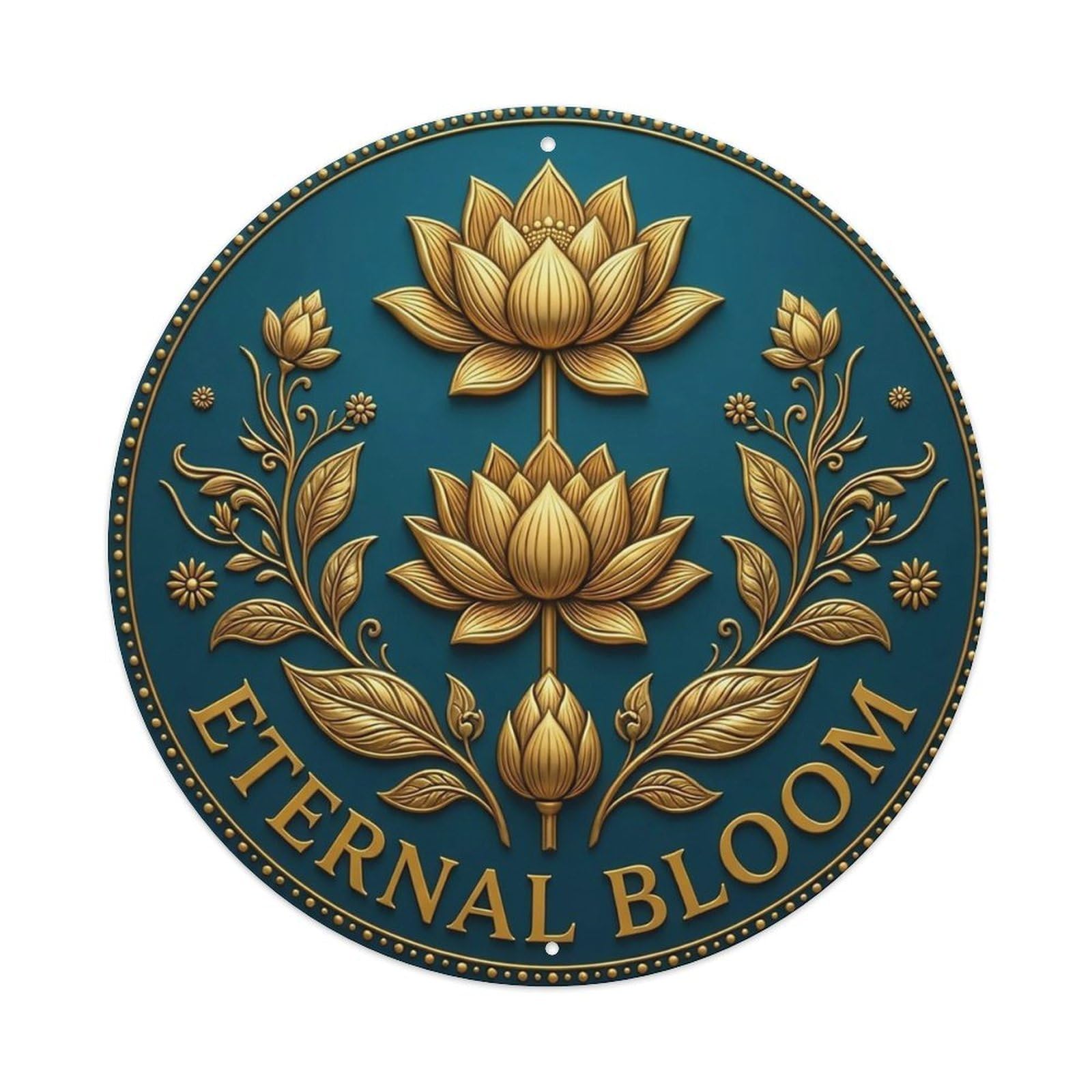 Vintage Eternal Bloom Flower Zen Yoga Metal Tin Sign